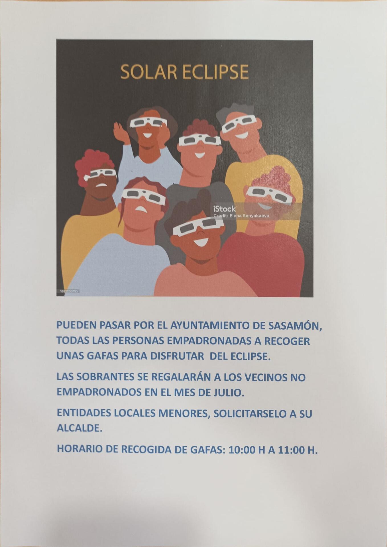 Recogida de gafas homologadas para el eclipse solar